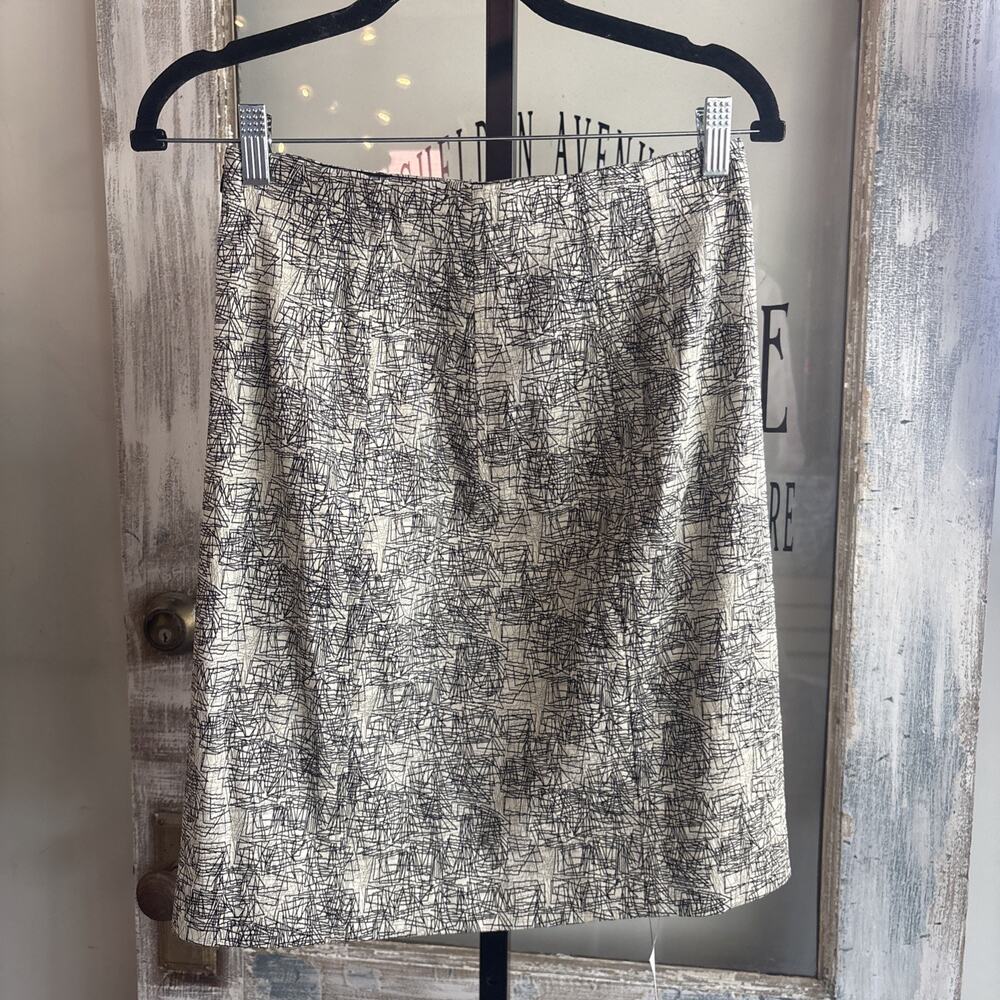 MM Lafleur NWT Crosby Pencil Skirt Scribble Jacquard Blk/Cream Size 2